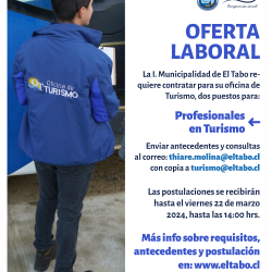 Concurso para proveer dos cargos profesionales para la Oficina de Turismo de la Municipalidad de El Tabo