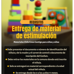 En esta publicación, fechas de entrega de Materiales de Estimulación del Programa Chile Crece Contigo
